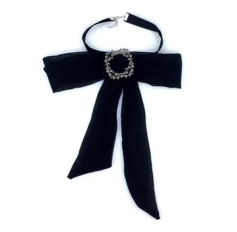 black bow choker necklace