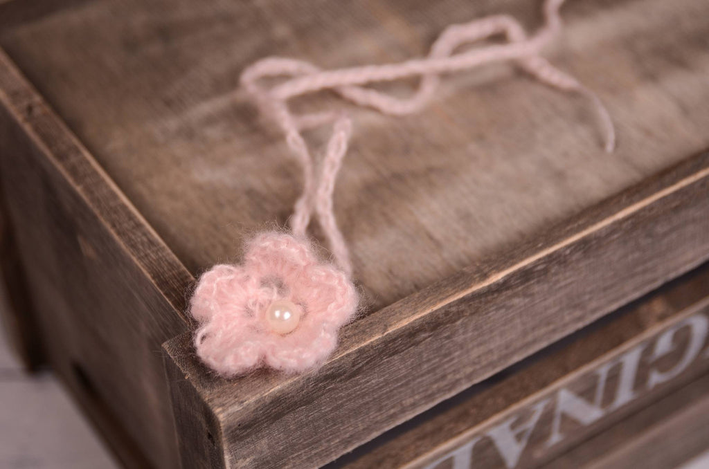 Mohair Flower Headband - Light Pink