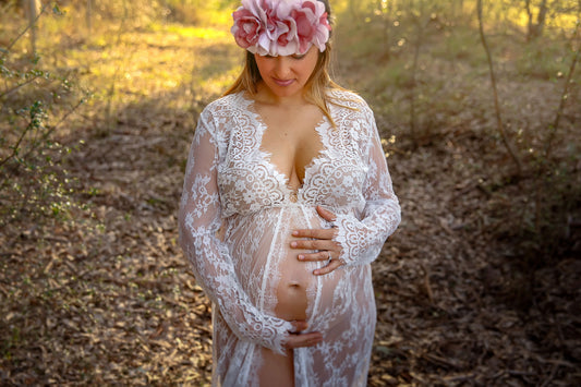 SexeMara Lace Maternity Gown For Photography Props And Pregnancy