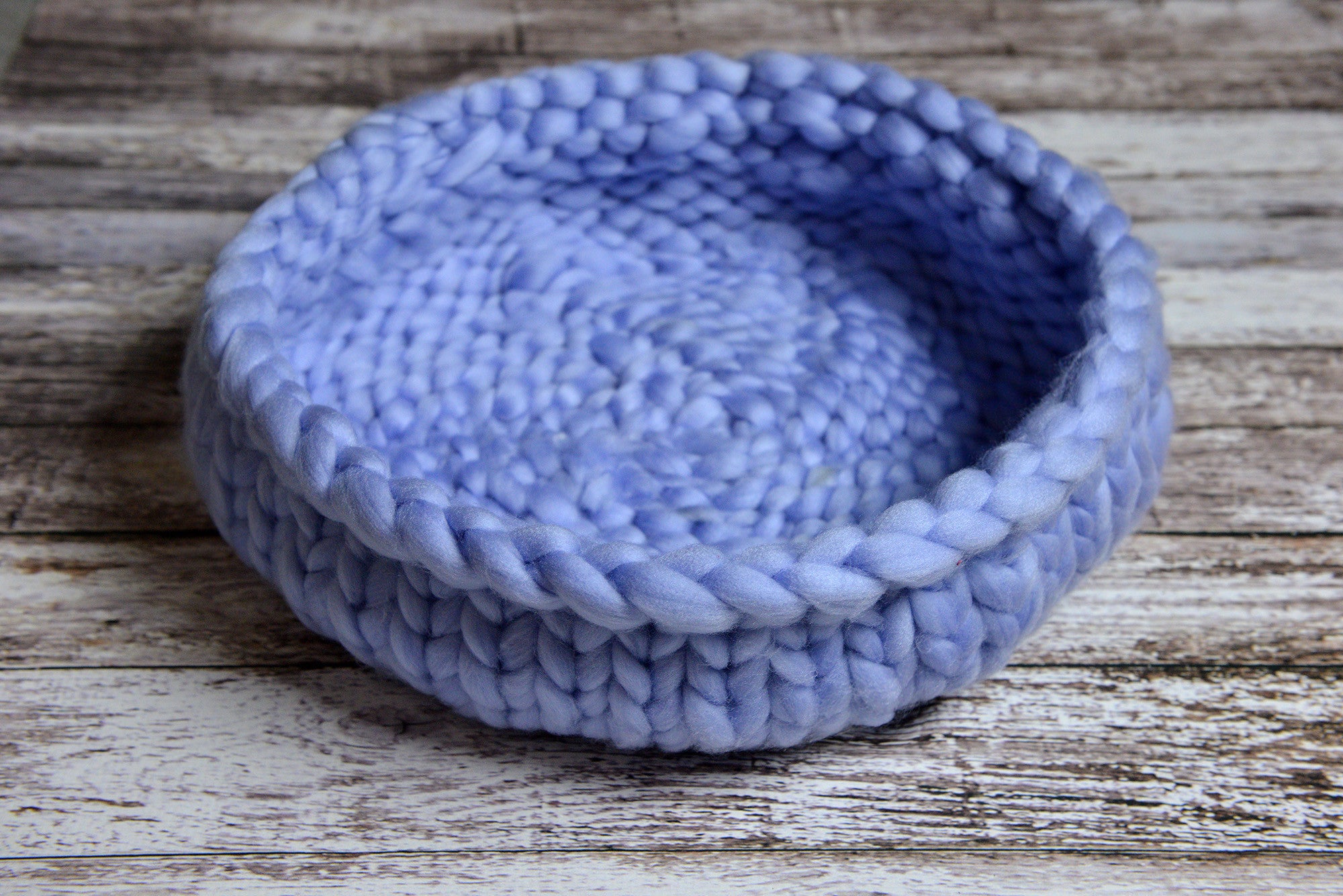 Knitted Thick Yarn Basket - Light Blue – Newborn Studio Props