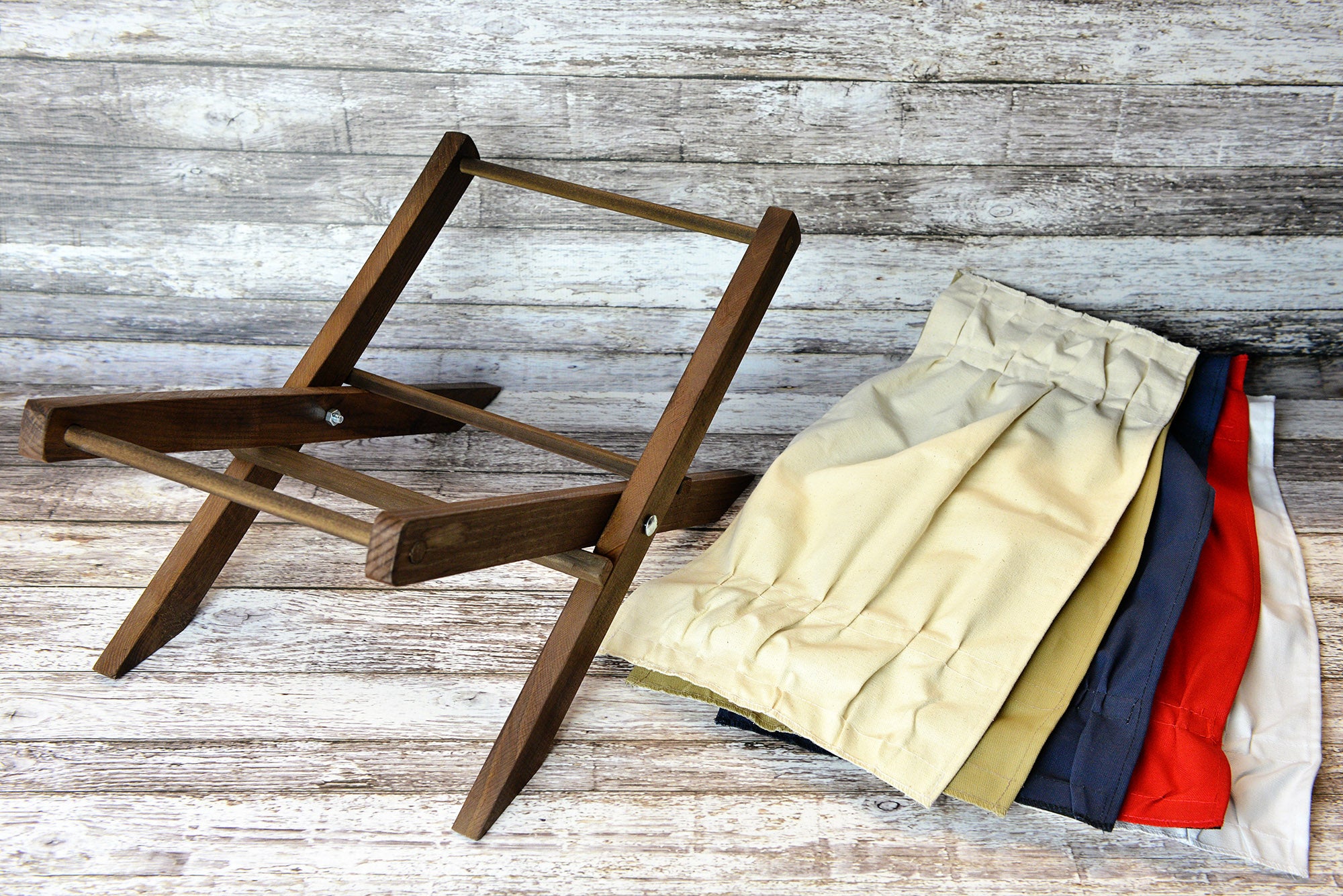 Rustic Deck Chair 5 Colors Interchangeable Newborn Studio Props