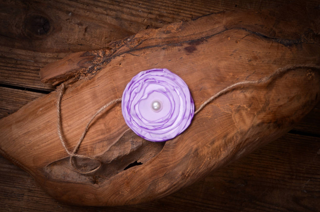 Satin Flower Headband - Lavender