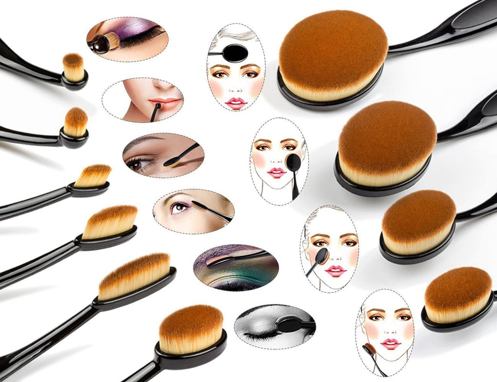 oval makeup brushes set