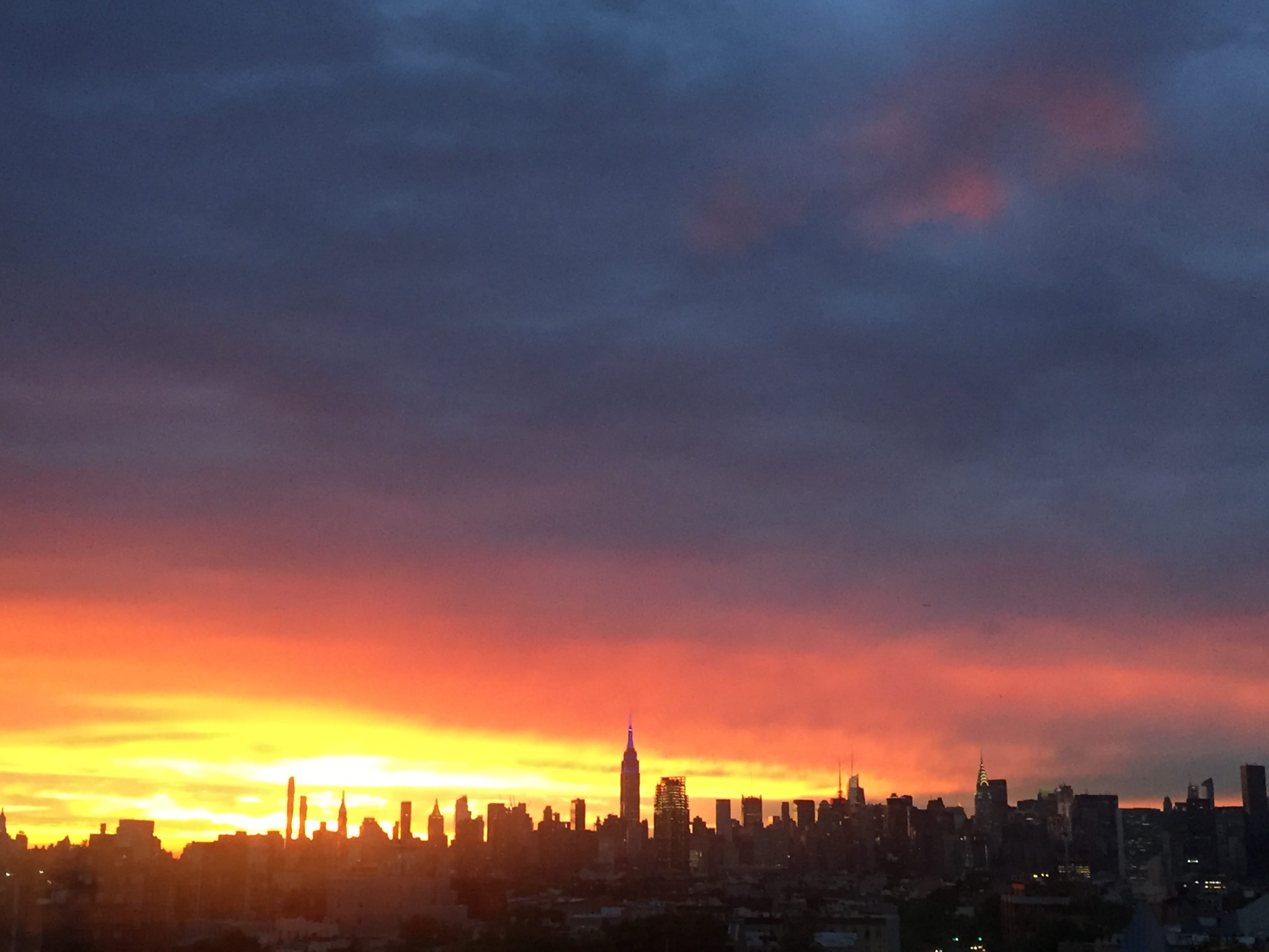 Sunset Manhattan, from the roof of the workshop.
