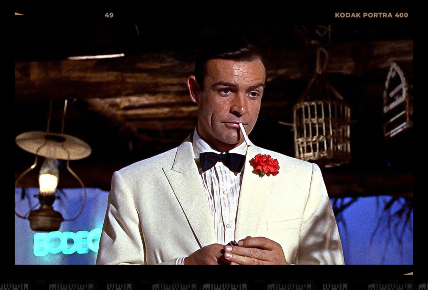 Possibly Bond's most iconic look, an ivory dinner jacket, has been worn by Bonds in six films