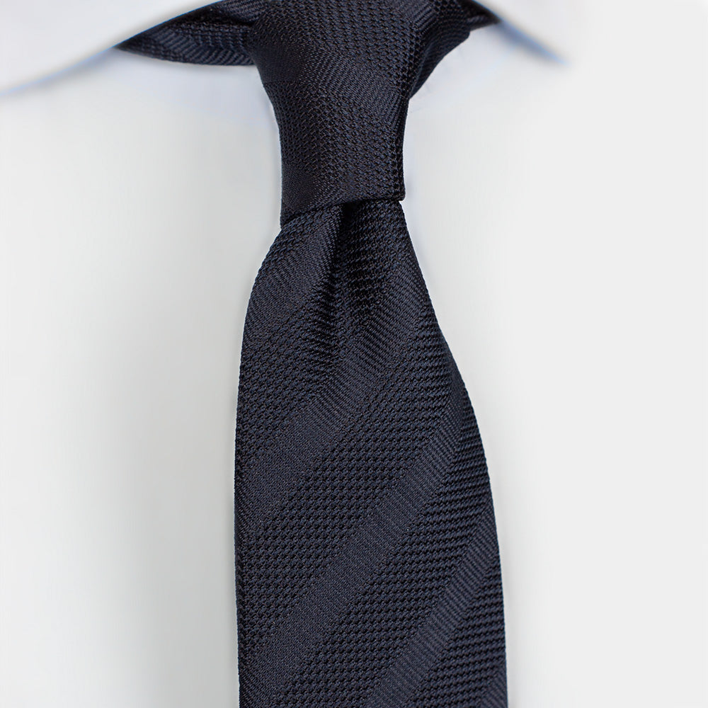 NAVY BLUE GRENADINE TONAL STRIPE TIE