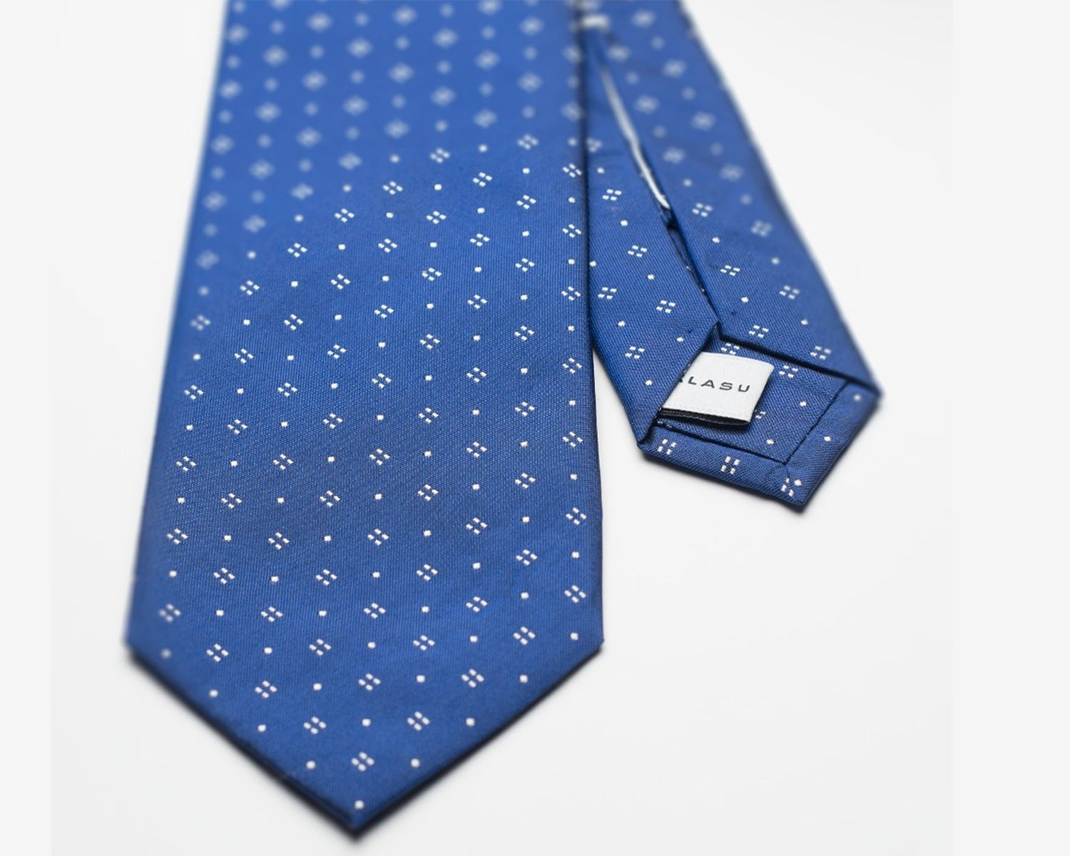Blue Diamond Dotted Six-Fold Silk Tie