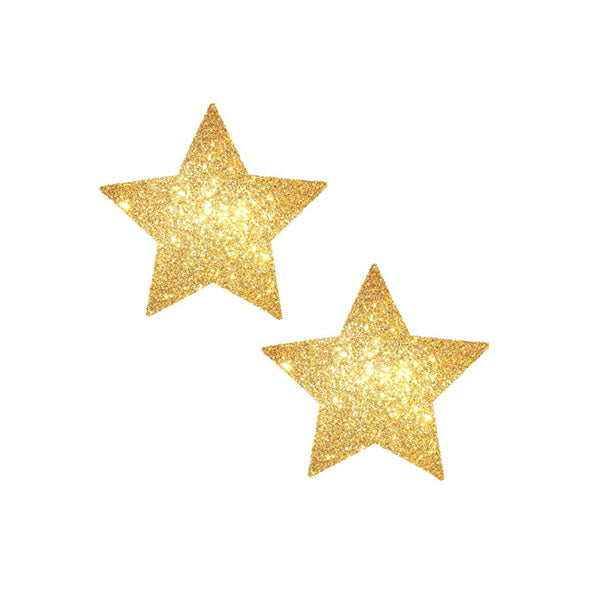 gold fairy dust glitter star pasties 2 pc