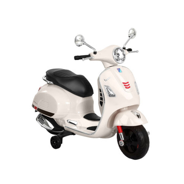 Kids Ride On Car Motorcycle Motorbike Vespa Licensed Scooter Electric Toys White