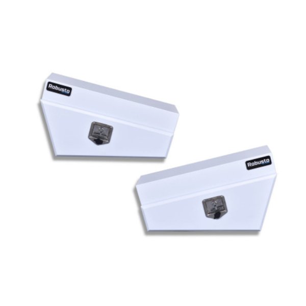 Under Tray Tool Box Underbody Pair Set 750Mm White Steel