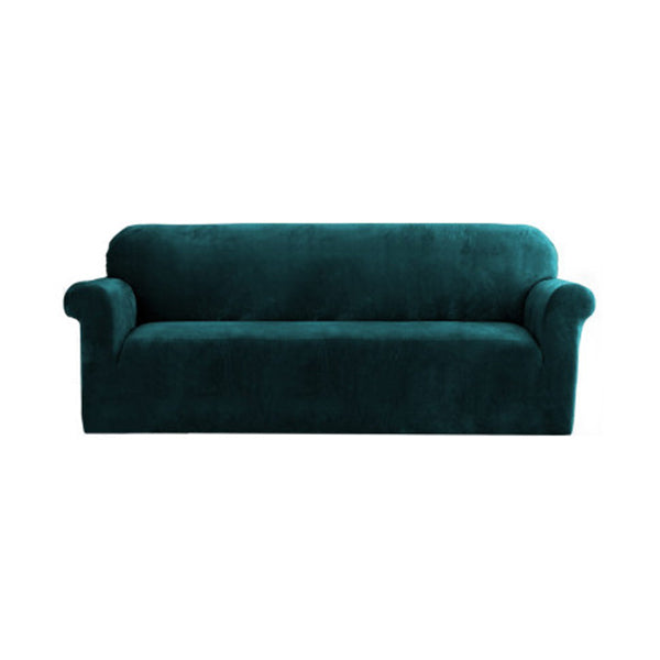 Velvet Sofa Cover Plush Couch Cover Lounge Slipcover 4 Seater Green