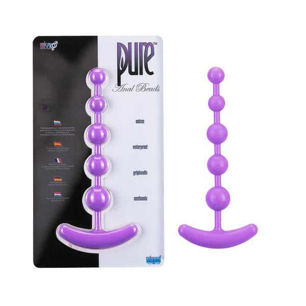 Pure Anal Beads - Purple 17.8 cm (7") Anal Beads with Handle