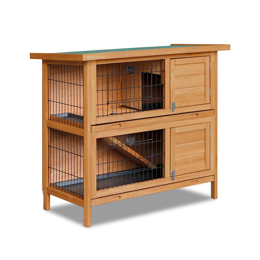 Foldable Ramp Double Storey Rabbit Hutch