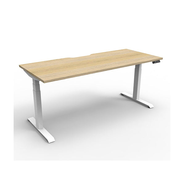 1500Mm Single Sided Workstation Natural Oak And White