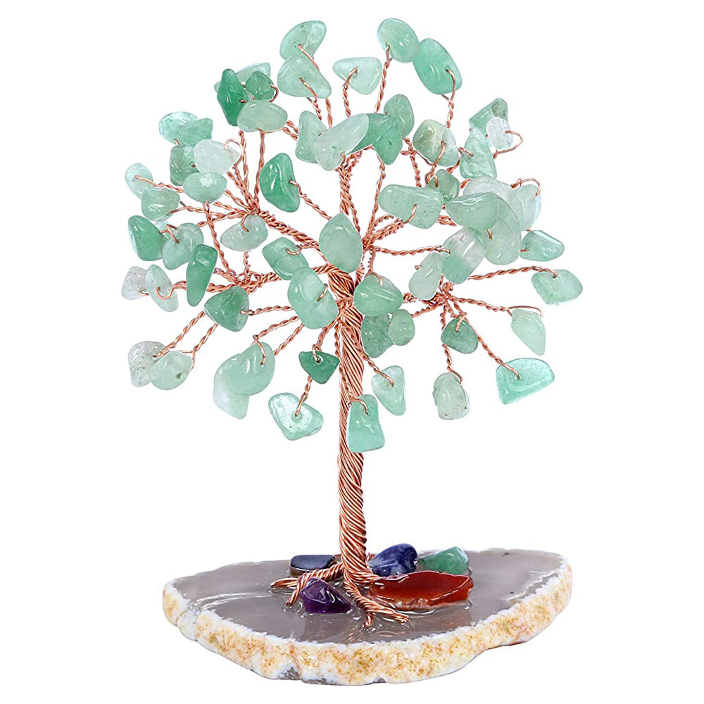 Healing Crystal Tree on Agate Slice Base Money Tree