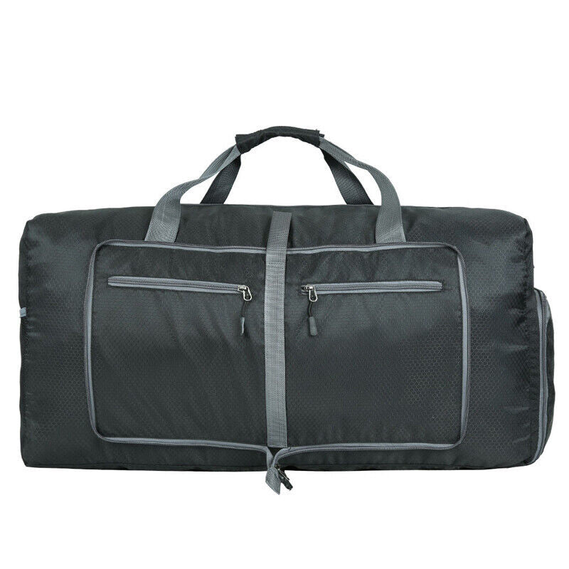 70L Large Capacity Foldable Waterproof Duffel and Travel Bag with Canvas Shoes Compartment
