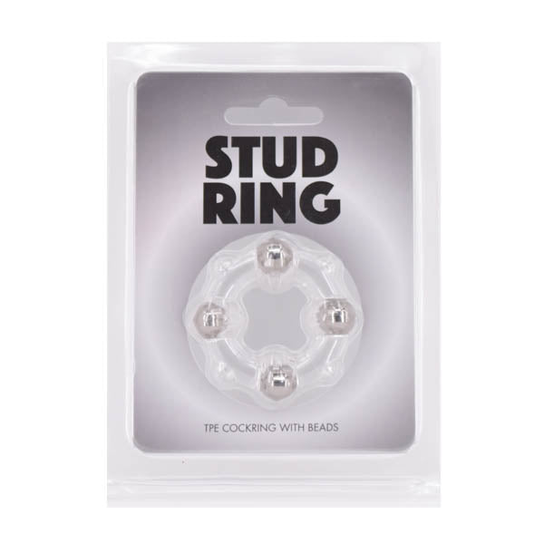Stud Ring Clear Cock Ring With Metal Beads