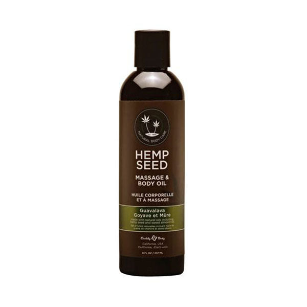 237 Ml Earthly Body Hemp Seed Massage Body Oil Guavalava