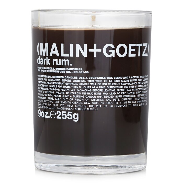 malin goetz scented candle dark rum 260g