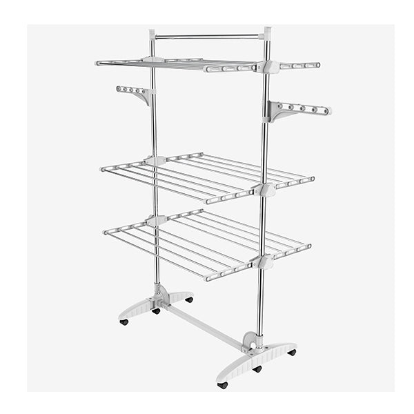 3 Shelves White Laundry Drying Rack