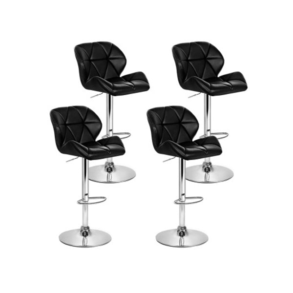 4 Pcs Kitchen Bar Stools Swivel Pu Leather Chairs