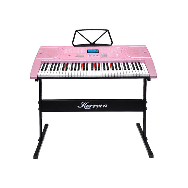 61 Keys Electronic Led Piano Keyboard With Stand Pink