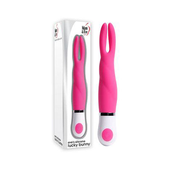 6 Inches Adam And Eve Silicone Lucky Bunny Ears Vibrator Pink