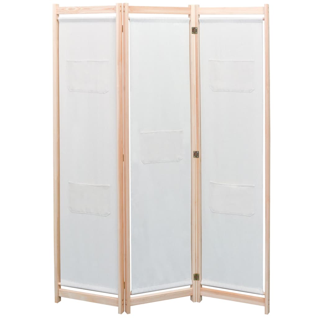 3-Panel Room Divider Solid Pine Wood 120 x 170 Cm