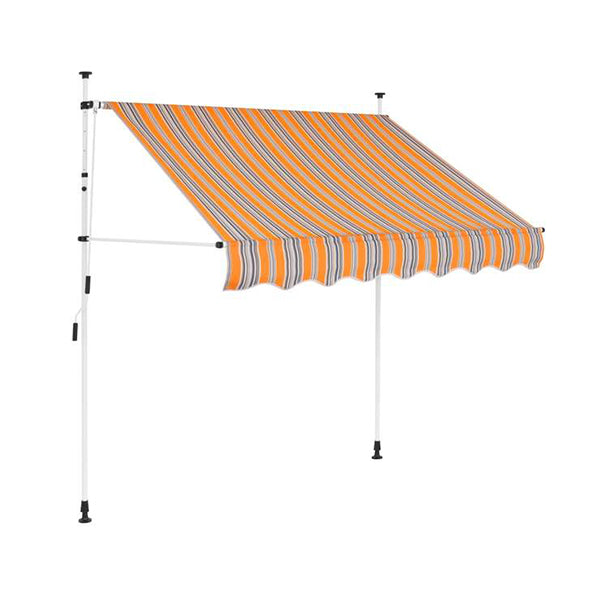 Manual Retractable Awning 200 Cm Yellow And Blue Stripes