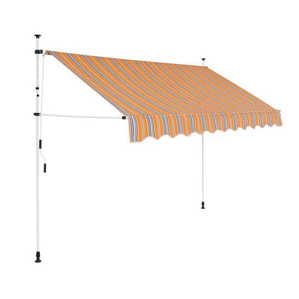 Manual Retractable Awning 250 Cm Yellow And Blue Stripes