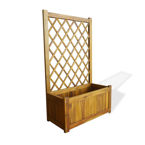 Garden Planter With Trellis Solid Acacia Wood