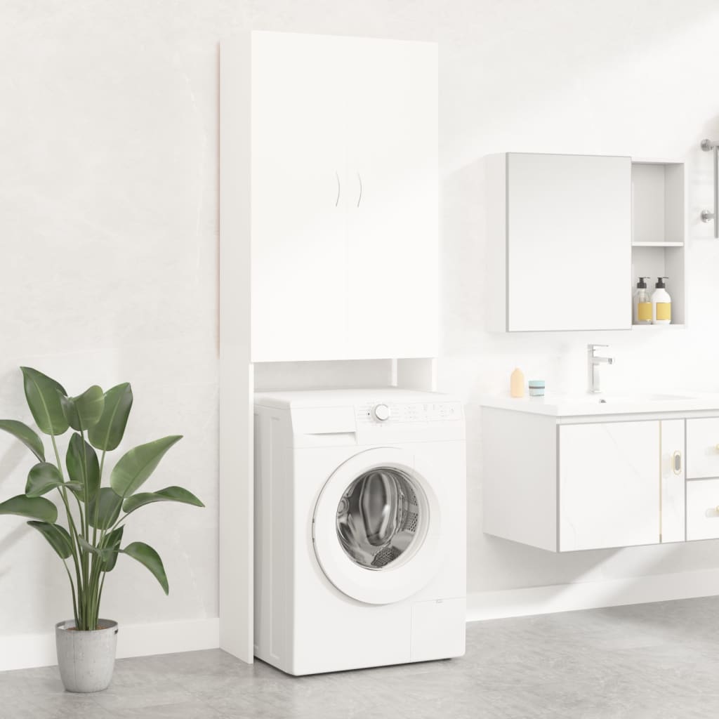 Washing Machine Cabinet White 640 x 255 x 1900 mm