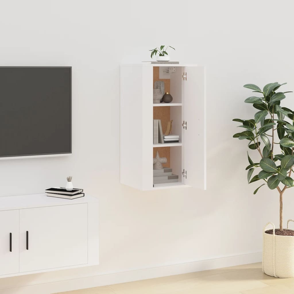 Wall Mounted TV Cabinet White 400 x 345 x 800 mm