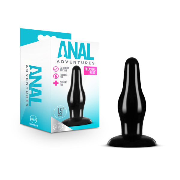 Anal Adventures Pleasure Plug - Black 10.8 cm (4.25") Butt Plug