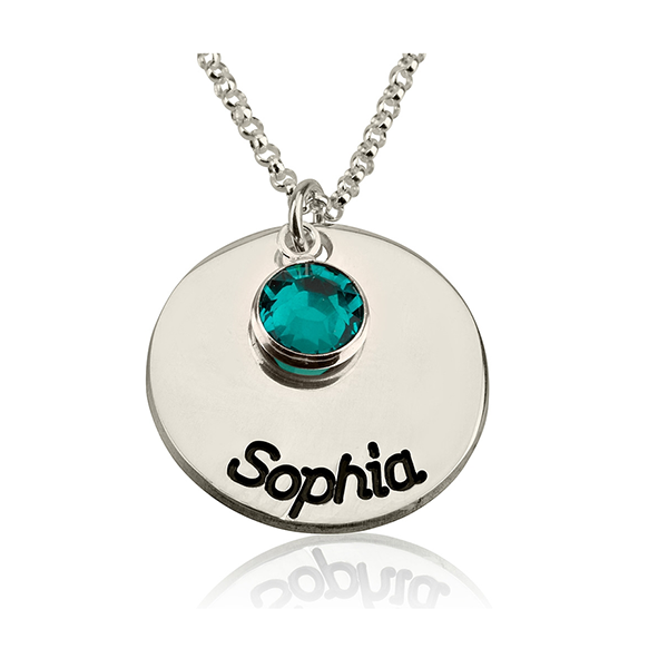 Birthstone Disc Necklace