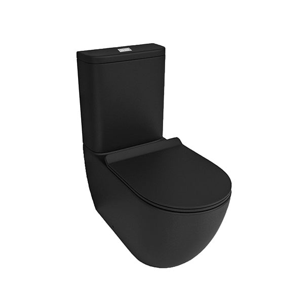 Black Wall Faced Hygiene Rimless Dual Flush Ceramic Toilet