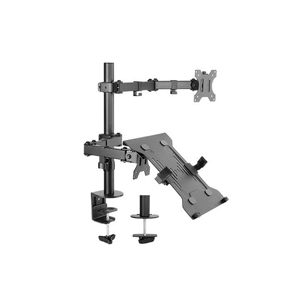 Brateck Economical Double Joint Articulating Steel Monitor Arm