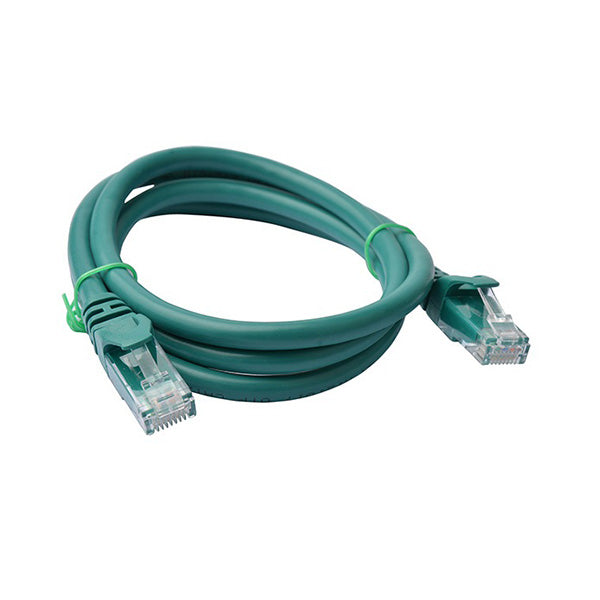 8Ware Cat6a UTP Ethernet Cable 1m Snagless Green