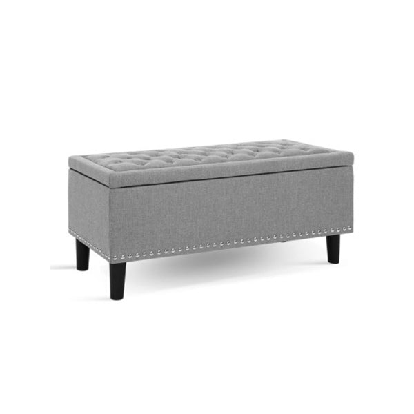 Chest Foot Stool Toy Bench Grey