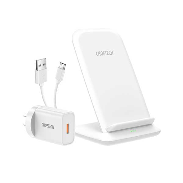 Choetech 15w Wireless Charger Stand With Ac Charger