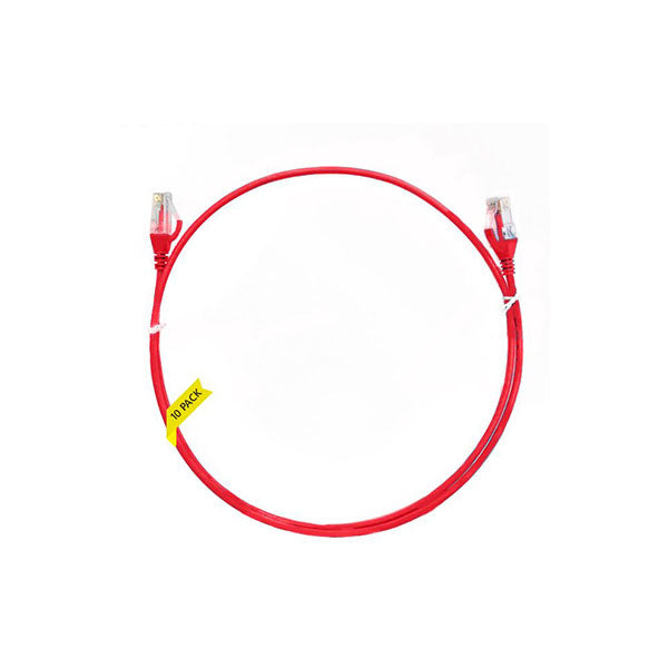 10Pcs Cat 6 Ultra Thin Lszh Ethernet Network Cable Red