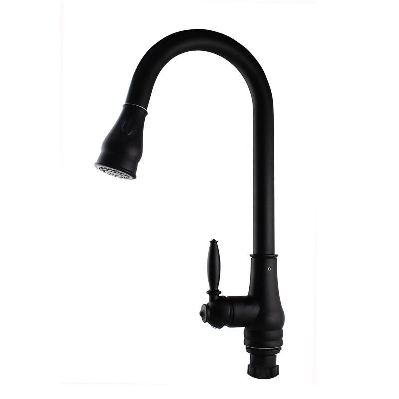 euro nero round matte black kitchen sink pull out mixer