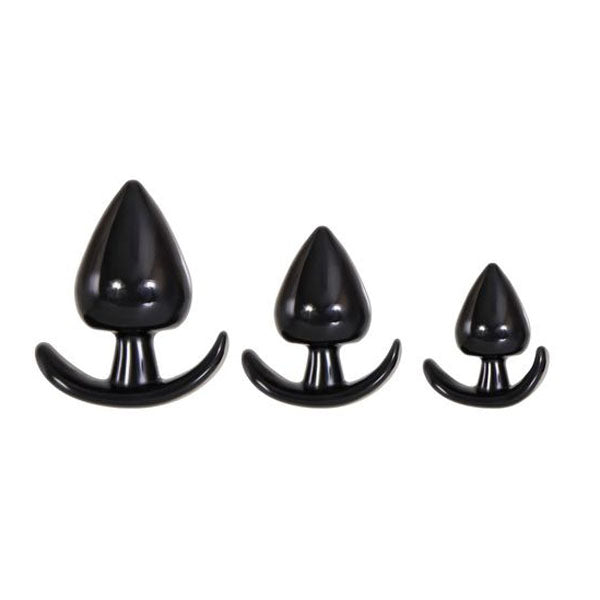 Evolved Anal Delights Butt Plugs Black Set Of 3 Sizes