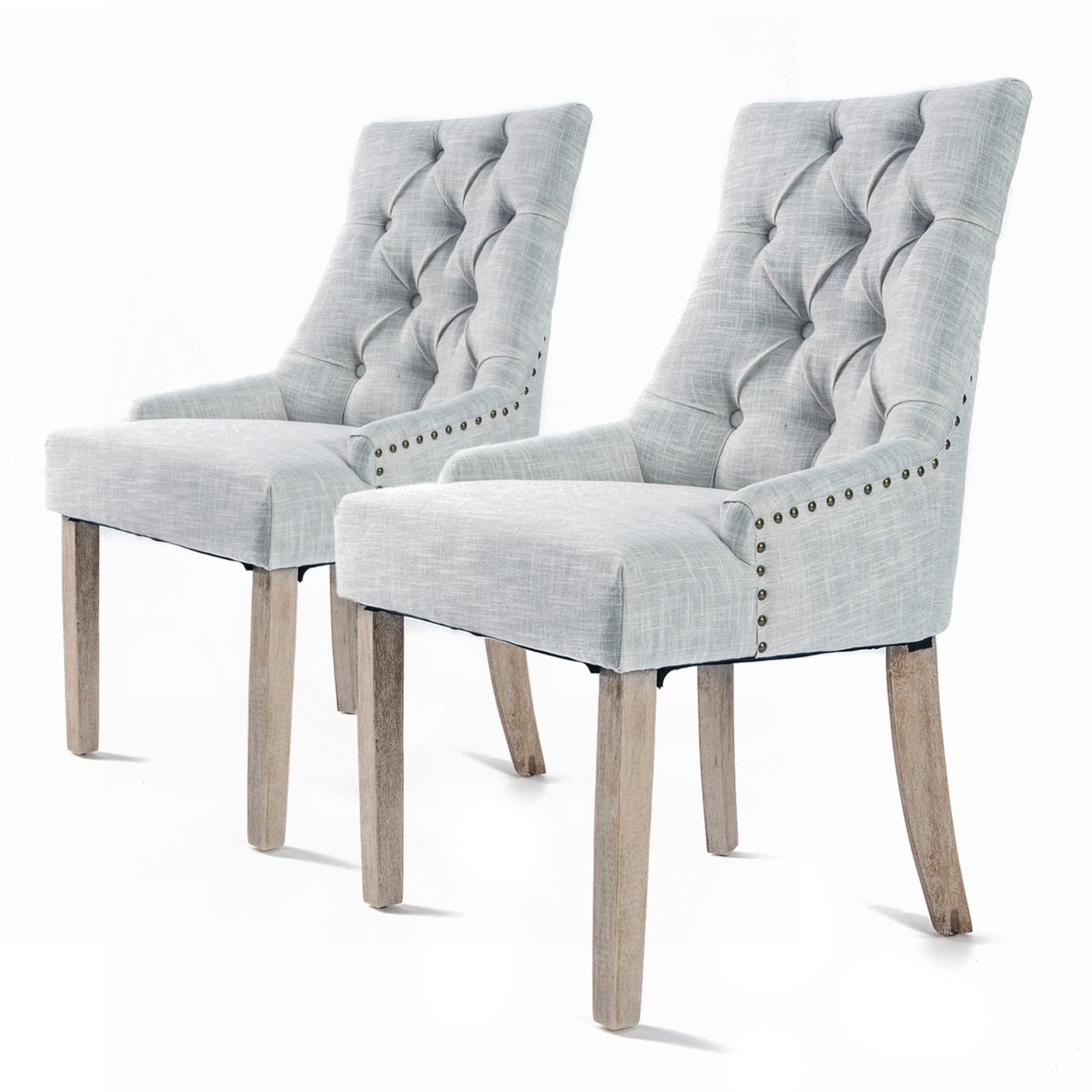 2X French Provincial Oak Leg Chair Amour - Grey