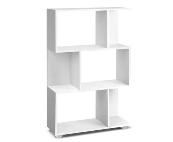 3 Tier Zig Zag Bookshelf White