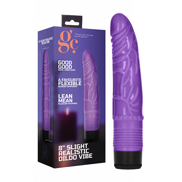 GC. 8" Slight Realistic Dildo Vibe - Purple 20.3 cm Vibrator