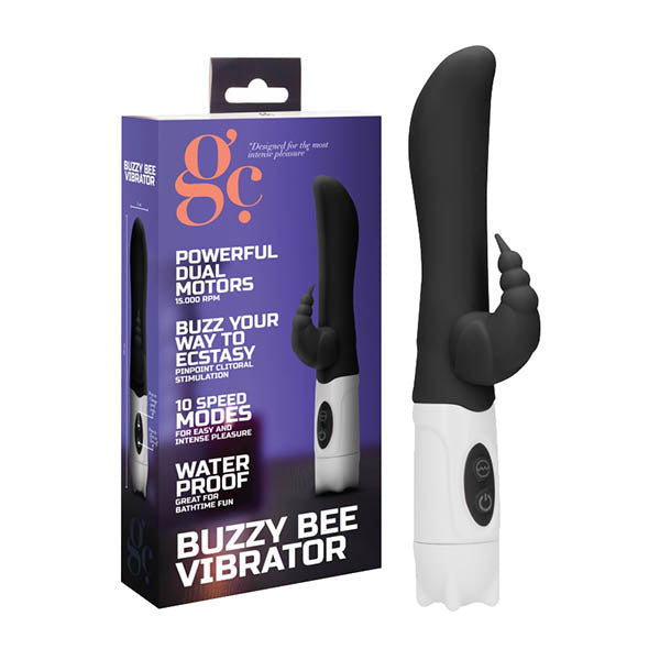 GC. Buzzy Bee - Black 20 cm Vibrator with Clit Stimulator