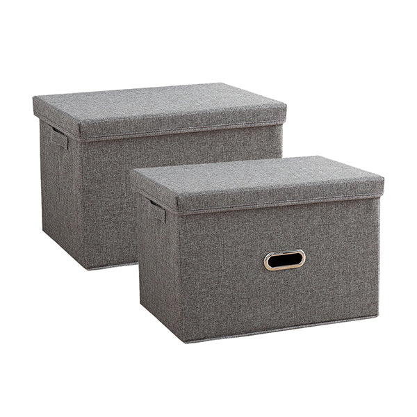 Grey Extra Large Foldable Canvas Storage Box