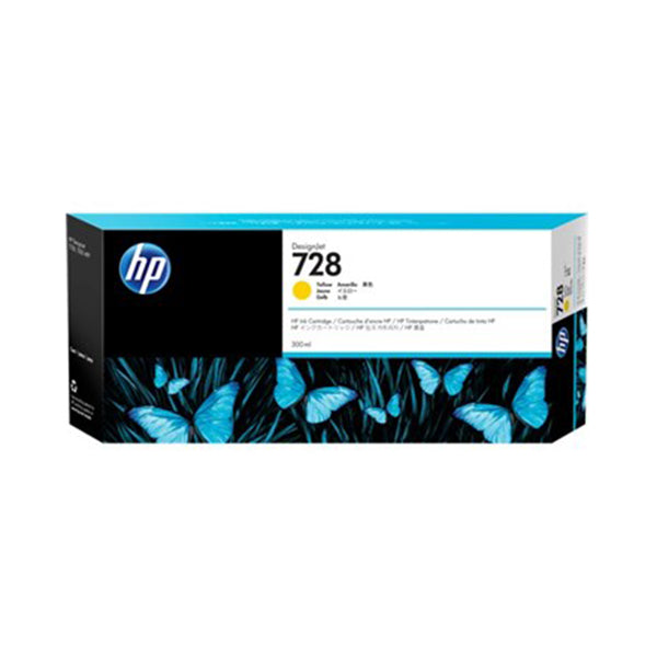 hp 728 300ml yellow designjet ink cartridge