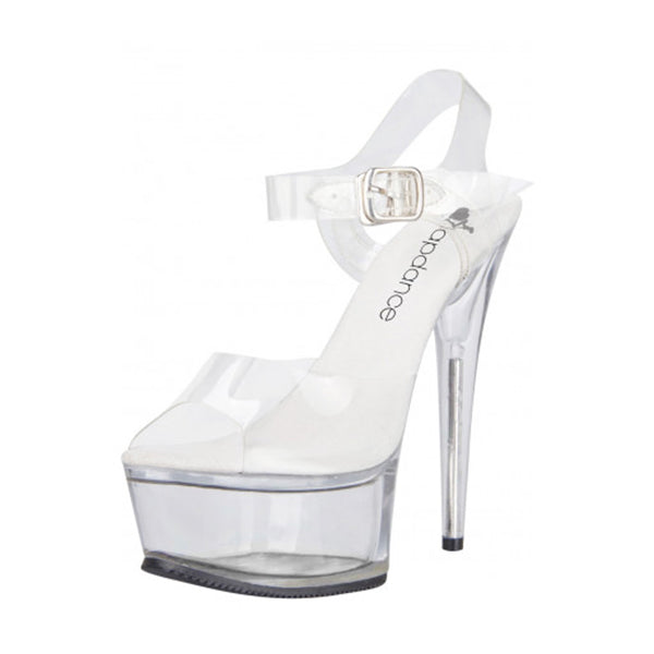 Clear Platform Sandal With Quick Release Strap 6 Inches Heel Size 7